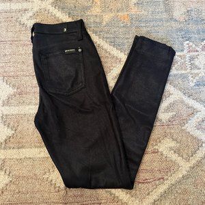 Size 25 - 7 For All Mankind - Black Shimmery Soft Denim Jeans